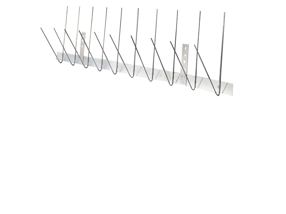 Dachrinnenschutz mit verschiedenen rostfreien Taubenabwehrsysteme.